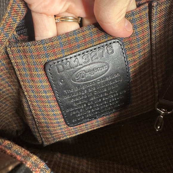 Brighton Black & Brown Pebbled Leather Braided Strap Medium Shoulder Bag - Picture 5 of 8